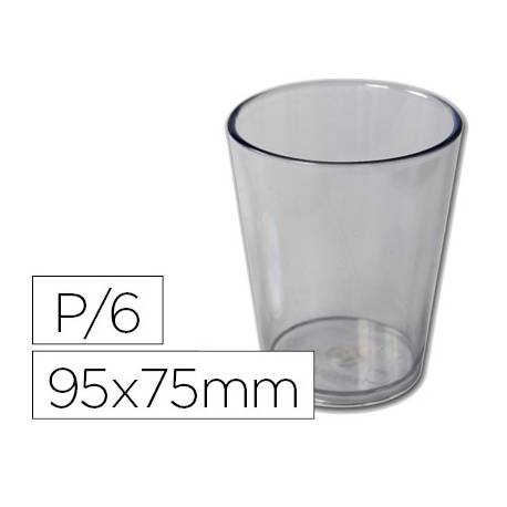Vaso ABS transparente 95x75 mm Borde grueso redondeado