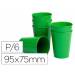 Vaso ABS verde 95x75 mm Borde grueso redondeado