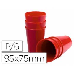 Vaso ABS rojo 95x75 mm Borde grueso redondeado