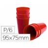Vaso ABS rojo 95x75 mm Borde grueso redondeado