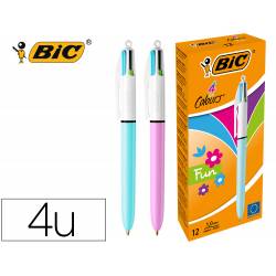 Boligrafo marca Bic 4 colores pastel 0,4 mm