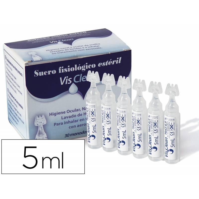 SUERO FISIOLOGICO ESTERIL VISCLEAN MONODOSIS 5 ML CAJA DE 30 UDS (160510)