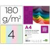 Cartulina Liderpapel 4 colores surtidos a4 180 g/m2