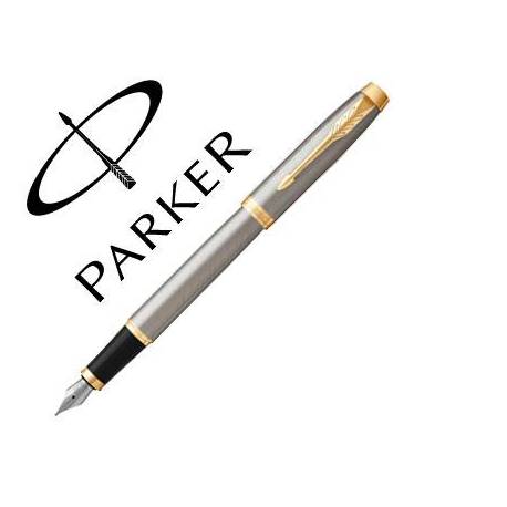 Pluma Parker PK IM GT Plumin Fino Acabado Metal Cepillado