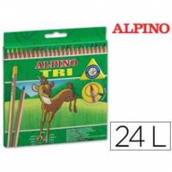 Lapices de colores Alpino triangulares caja de 24 unidades