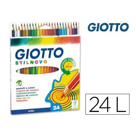Lapices de colores intensos Giotto hexagonales con 24 unidades