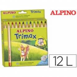 Lapices de Colores Alpino triangulares caja 12 unidades mina gruesa