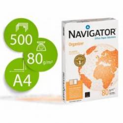 Papel fotocopiadora Navigator A4 80 gr 2 taladros paquete 500 hojas