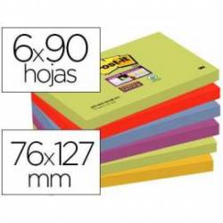 Pack 6 blocs Post-it ® 76 x 127 mm