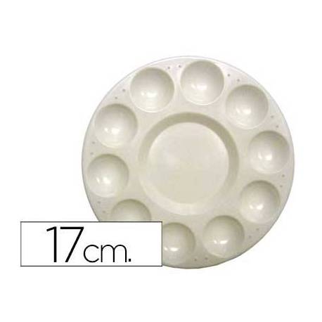 Paleta plastico Artist circular con 10 huecos tamaño 17 cm