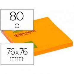 Bloc quita y pon Q-Connect 75x75mm Naranja Neon