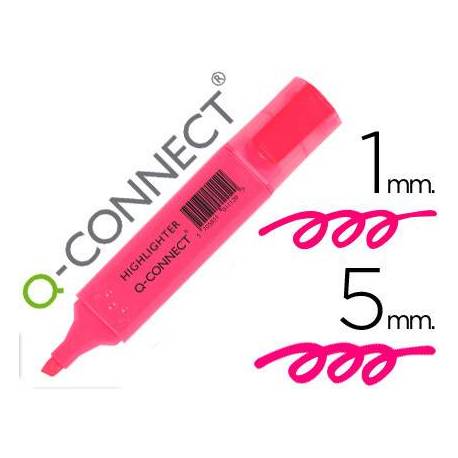 Rotulador fluorescente Q-Connect rosa