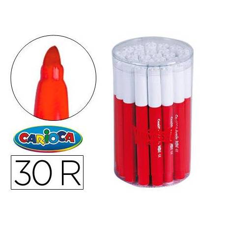 Rotulador Carioca Jumbo grueso caja de 30 rotuladores rojos