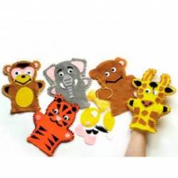 Conjunto de costura Marionetas de Animales de la Selva 4 unidades surtidas