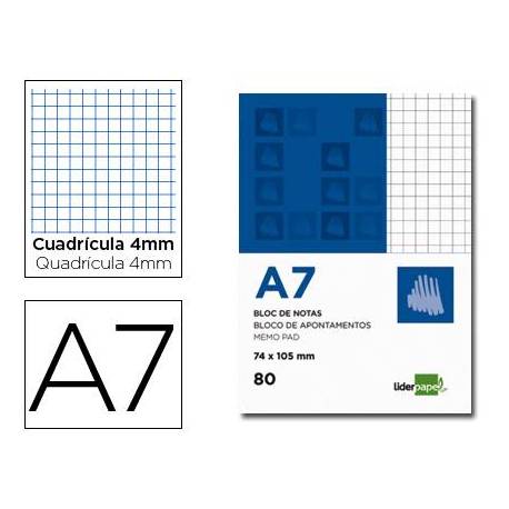 Bloc de notas Din A7 perforado Liderpapel