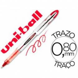 Rotulador-bolígrafo roller Uni-Ball rojo UB-200 trazo 0,6 mm.
