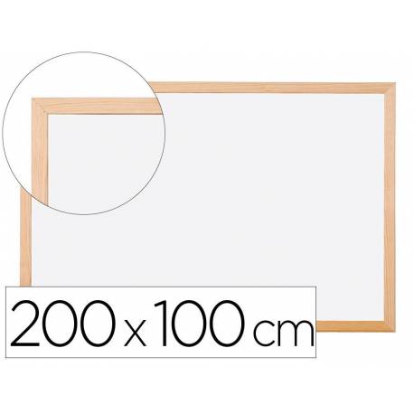Pizarra Blanca laminada marco de madera 200x100 Q-Connect