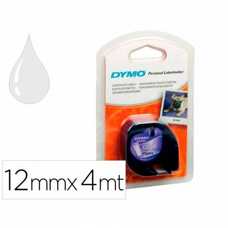 Cinta Dymo Letratag Transparente Plástico