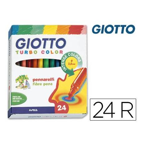 Rotulador Giotto Turbo punta media lavable caja de 24 rotuladores