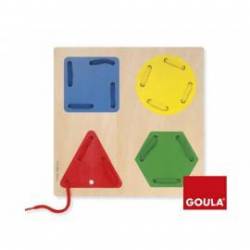 Juego Educativo a partir de 2 años Enhebrar formas geometricas marca Goula