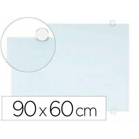 Pizarra Blanca Q-Connect Cristal Magnetica marco de aluminio 90x60 cm