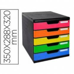 Exacompta - 306798D bandeja de escritorio/organizador Plástico Negro,  Multicolor