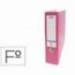 Archivador de palanca Elba Carton forrado PVC Folio Lomo de 80 mm Rosa