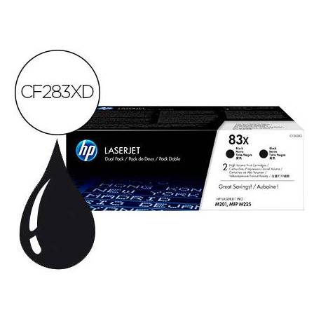 TONER HP LASERJET PRO 83X M201 MFP M225 NEGRO PACK DE 2 UNIDADES 2200 PAGINAS