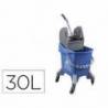 CARRO DE LIMPIEZA CON BASTIDOR Y ESCURRIDOR CON 4 RUEDAS 30 L AZUL 440X330X460 MM