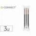 Recambio Boligrafo Q-Connect Retractil KF11057 Negro Caja 3 unidades