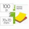 Bloc de notas magneticas quita y pon marca Q-Connect 70x70 mm 5 colores fluorescentes
