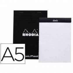 Bloc de notas perforado Rhodia Din A5 liso color Negro
