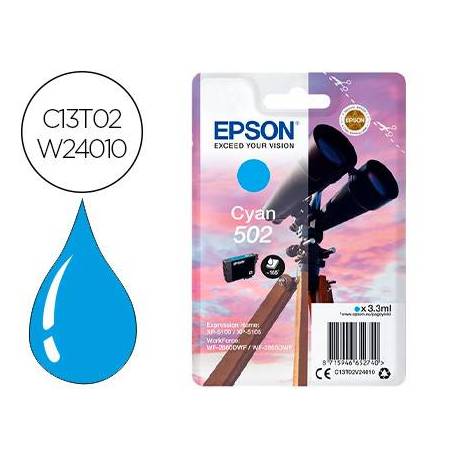 CARTUCHO INK-JET EPSON 502 XL COLOR CIAN C13T02W24010
