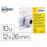 Etiquetas adhesivas Avery Permanentes 26x12 mm Blanca rollo 1500 unidades