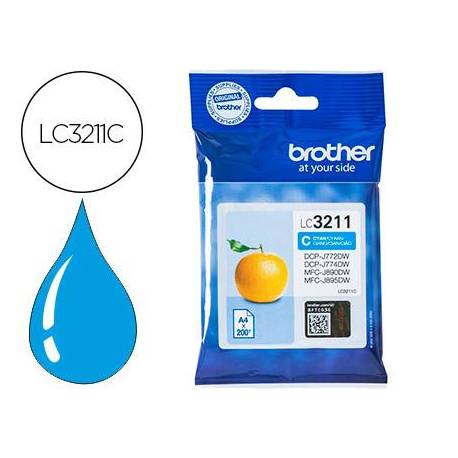 Cartucho Brother LC3211 color Cian LC3211C dcp-j572 / dcp-j772 / dcp-j774 / mfc-j890 / mfc-j895