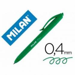 Bolígrafo retráctil milán P1 color verde 1 mm