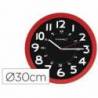 Reloj de pared Q-Connect rojo 30 cm