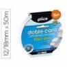 Cinta adhesiva doble cara Plico 12/18 mm x 50m Uso facil