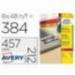 Etiqueta Adhesiva Avery 45,7x21,2 mm Poliester Plata Caja de 8 hojas