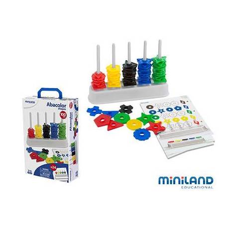 Juego educativo de 3 a 5 años Ábaco con surtido de formas y colores Miniland
