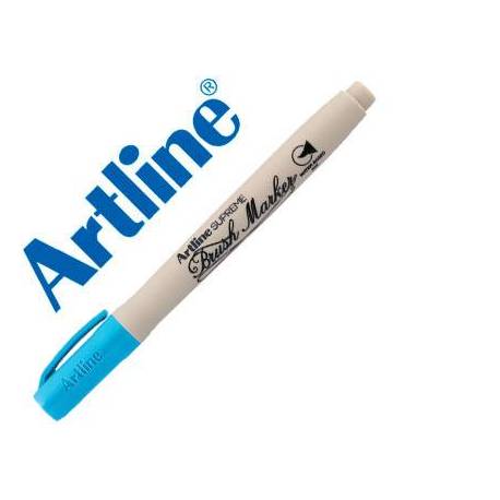 Rotulador Artline Supreme Brush Acuarelable Punta Pincel Azul Celeste