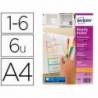 Separadores Avery DIN A4 Polipropileno Imprimibles 6 Pestañas Colores Surtidos