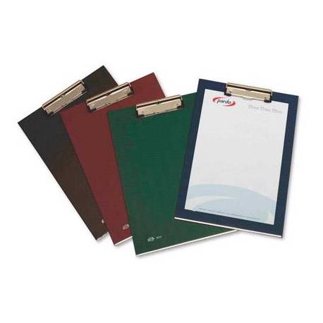 Portanotas plastico folio con pinza superior Pardo color burdeos