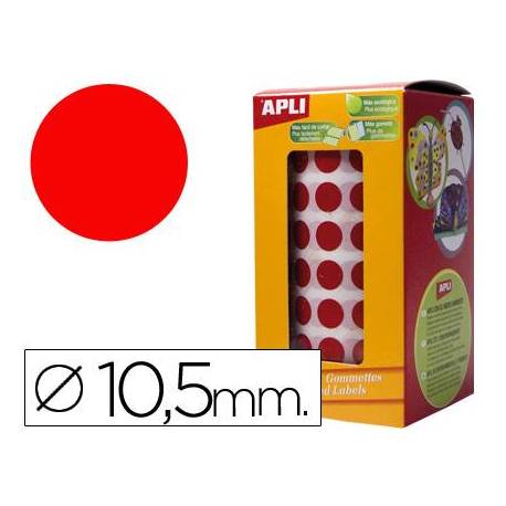 Gomets Apli circulares rojos 10,5mm
