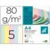 Papel color Liderpapel A4 80 g/m2 Colores Surtidos 500 hojas
