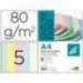 Papel color Liderpapel A4 80 g/m2 Colores Surtidos 500 hojas