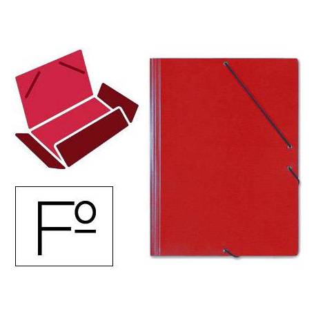 Carpeta Saro gomas solapas carton folio color rojo modelo 314