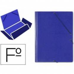 Carpeta Saro gomas solapas carton folio color azul modelo 314