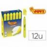MARCADOR DE CERA GEL JOVI FLUORESCENTE COLOR AMARILLO CAJA DE 12 UNIDADES
