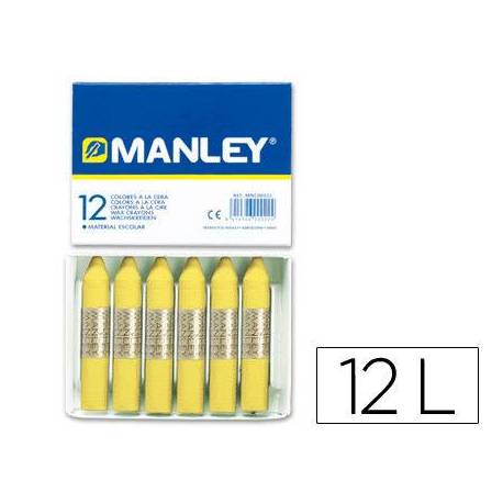 Lapices cera blanda Manley caja 12 unidades color verde amarillo claro